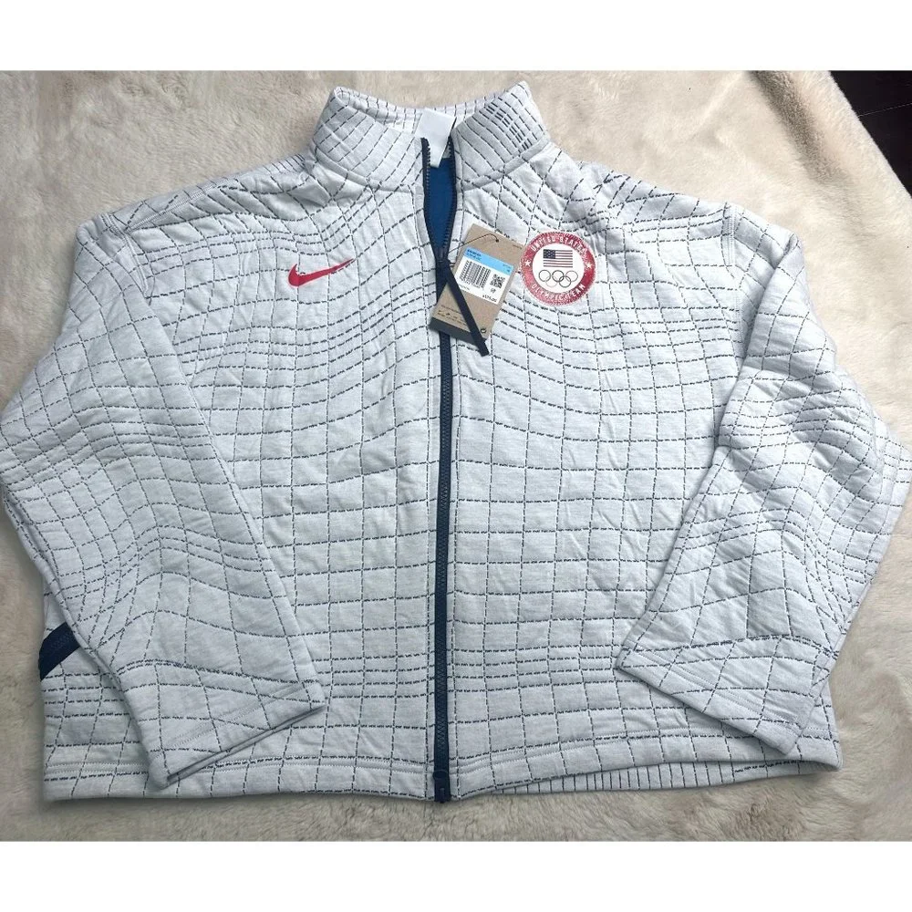 Nike Sportswear Jacket Womens Full Zip Team USA Olympics White DJ5246 121 - Picture 8 of 13